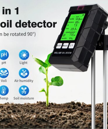 6 in 1 Soil PH Meter Sunlight Ambient Humidity Temp Soil Moisture Tester Nutrient Fertility Detector Garden Soli Analyzer