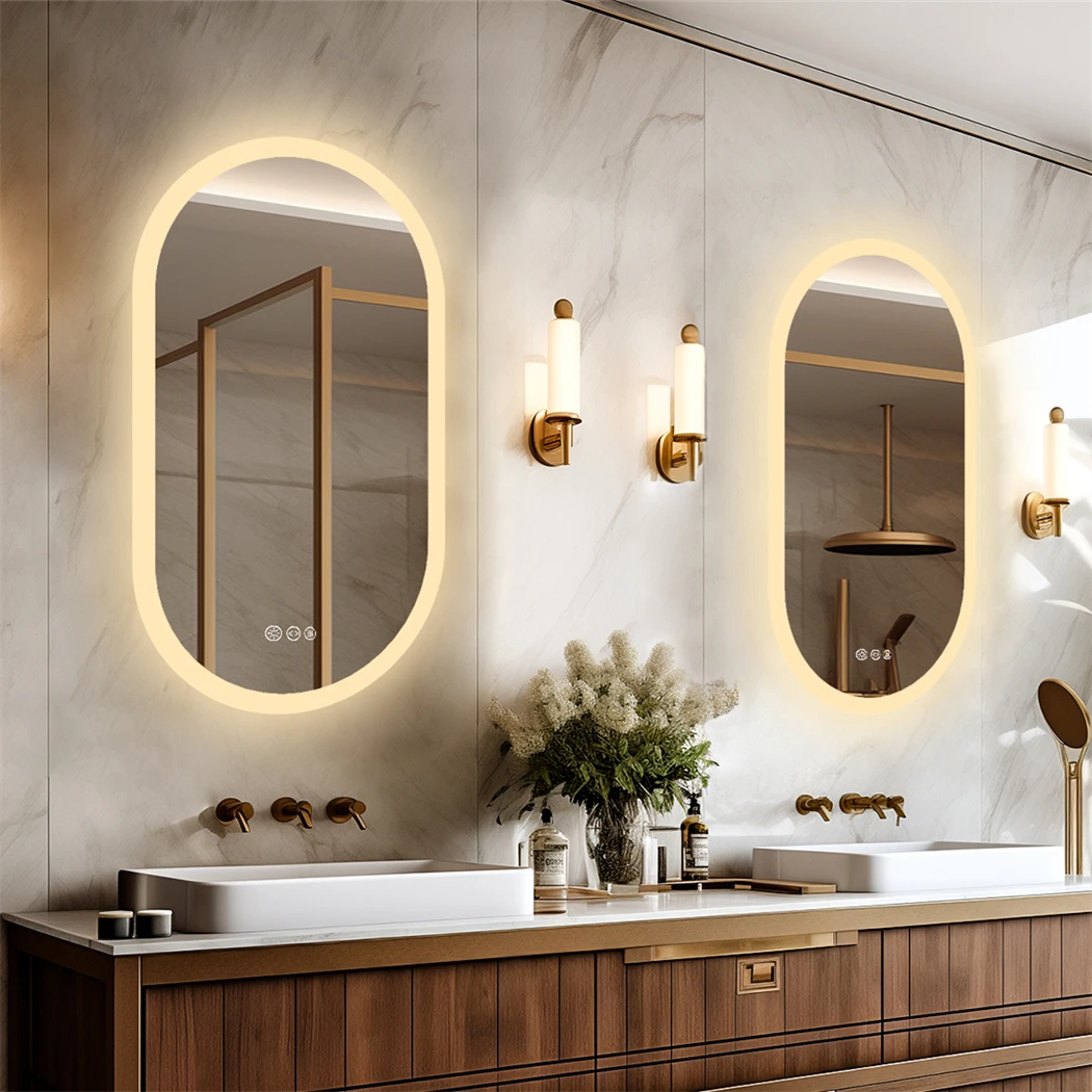 Oval LED Bathroom Mirror Smart Mirrors Dimmable 3 Colors Anti-Fog Light Memory IP65 CRI95 Large Wall Mounted Mirror 32 x 20 in - Image 5