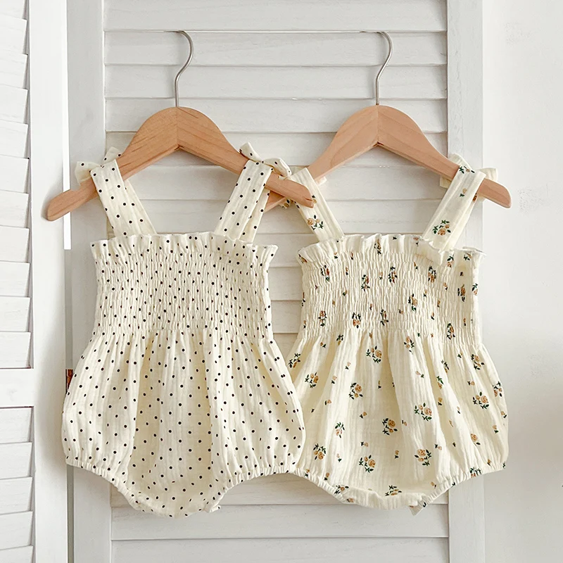 Summer Outfit Kids Baby Clothes Cotton Sleeveless Rompers Newborn Girls Clothes Toddlers Flower Bow Kids One-pieces Bodysuits - Image 4