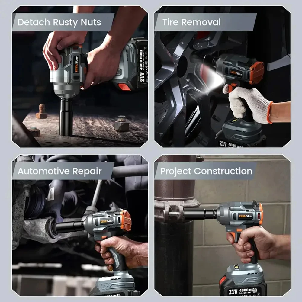 TaskStar Brushless Electric Impact Wrench With Makita 18V 4000mAH Battery 450Nm 1/2" Screwdriver Cordless Electric Wrench Tools - Image 5