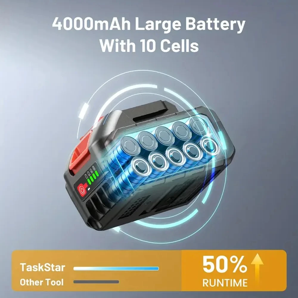 TaskStar Brushless Electric Impact Wrench With Makita 18V 4000mAH Battery 450Nm 1/2" Screwdriver Cordless Electric Wrench Tools - Image 4