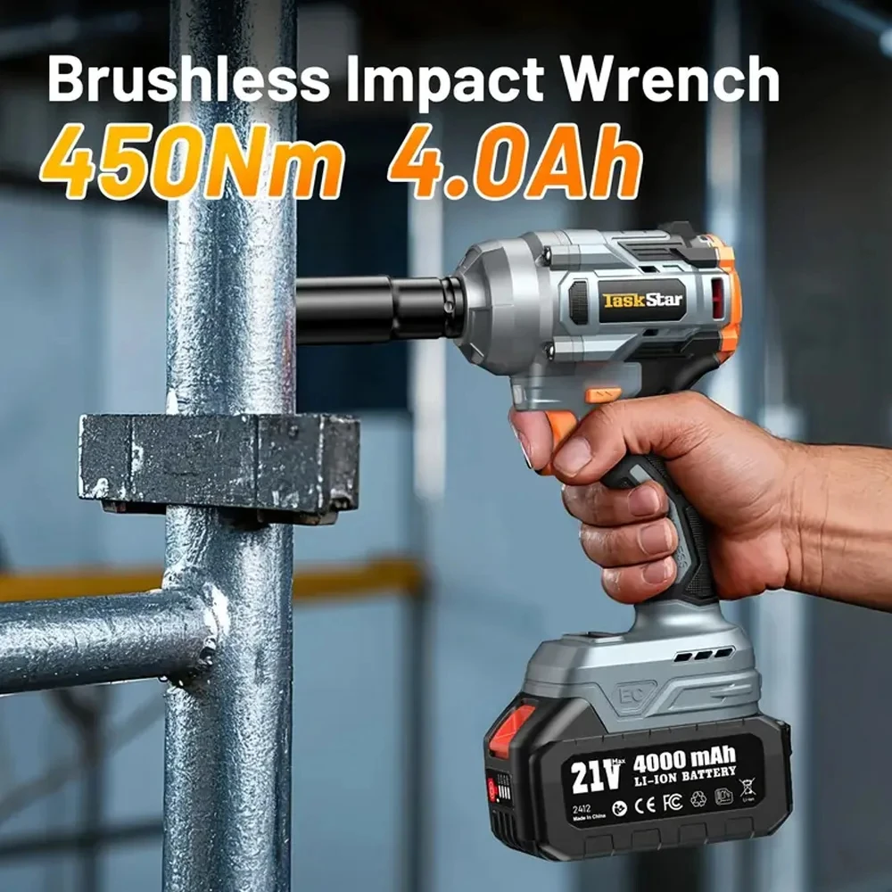 TaskStar Brushless Electric Impact Wrench With Makita 18V 4000mAH Battery 450Nm 1/2" Screwdriver Cordless Electric Wrench Tools - Image 3