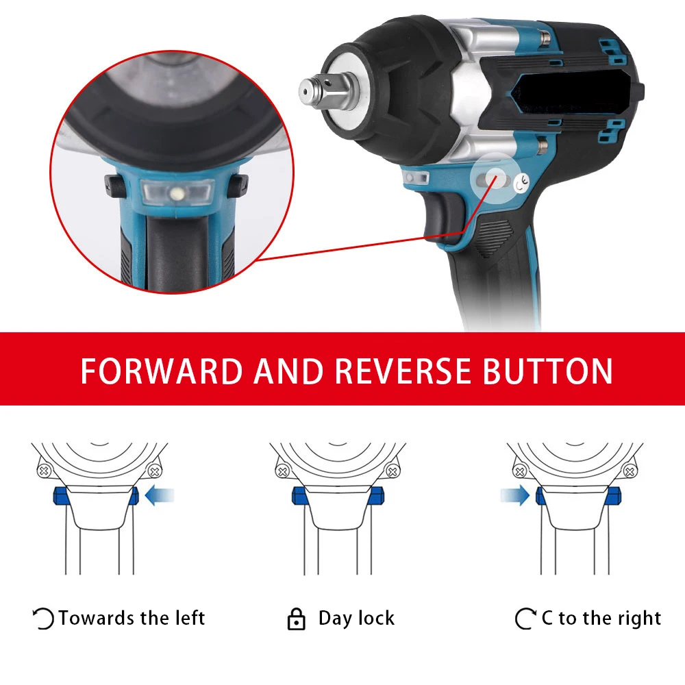 1/2" Brushless Electric Impact Wrench 2800N.M Torque Removal Screw Nut Screwdriver Home Power Tool for Makita 18V Batte - Image 5