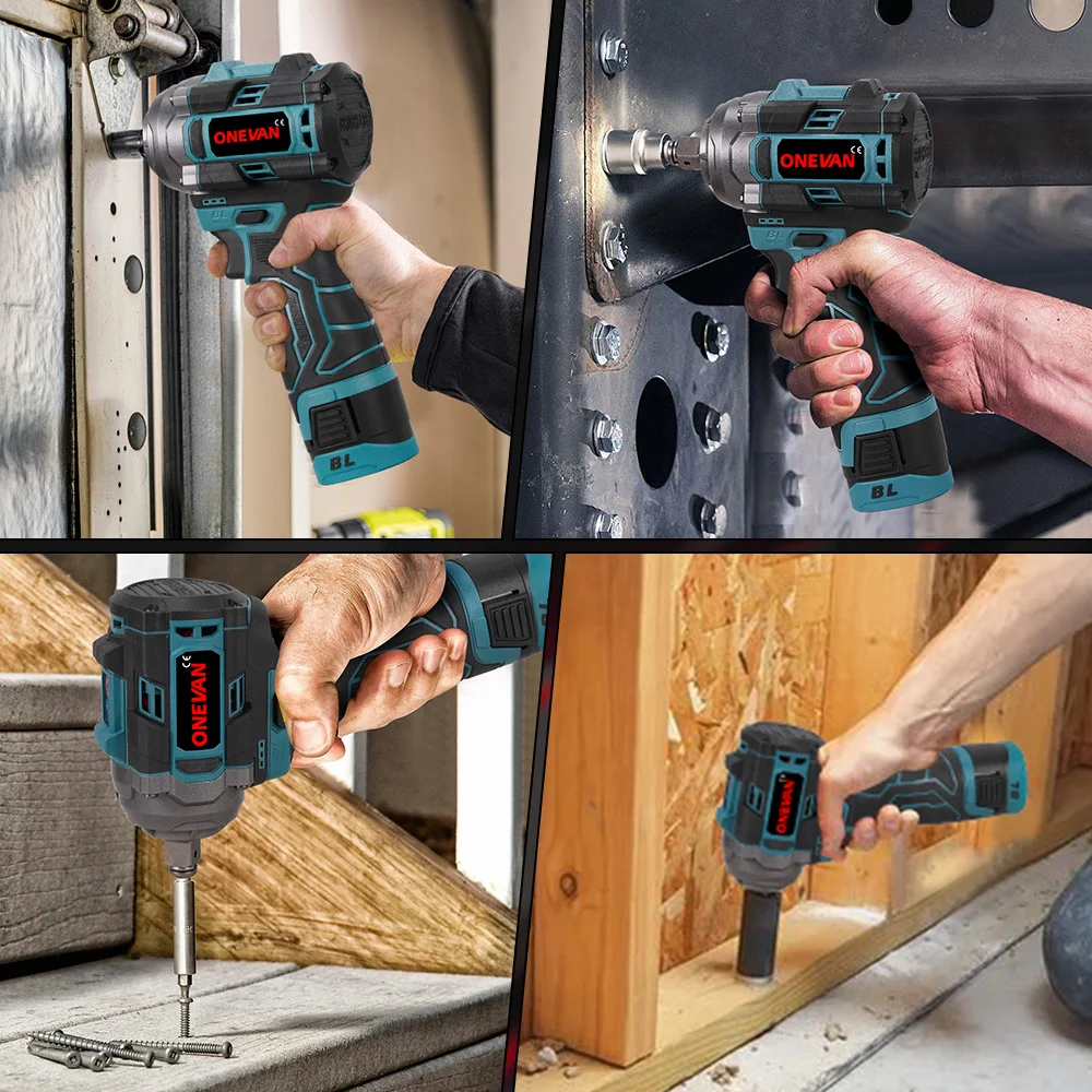 ONEVAN 800W Brushless Electric Impact Wrench 1/2inch Cordless Portable Electric Wrench Screwdriver Tools Lithium-Ion Battery - Image 5