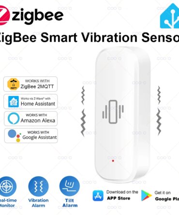 ZigBee Smart Vibration Sensor Real Time Monitoring Door Window Detection Tilt Alarm Smart Home Security Protection System