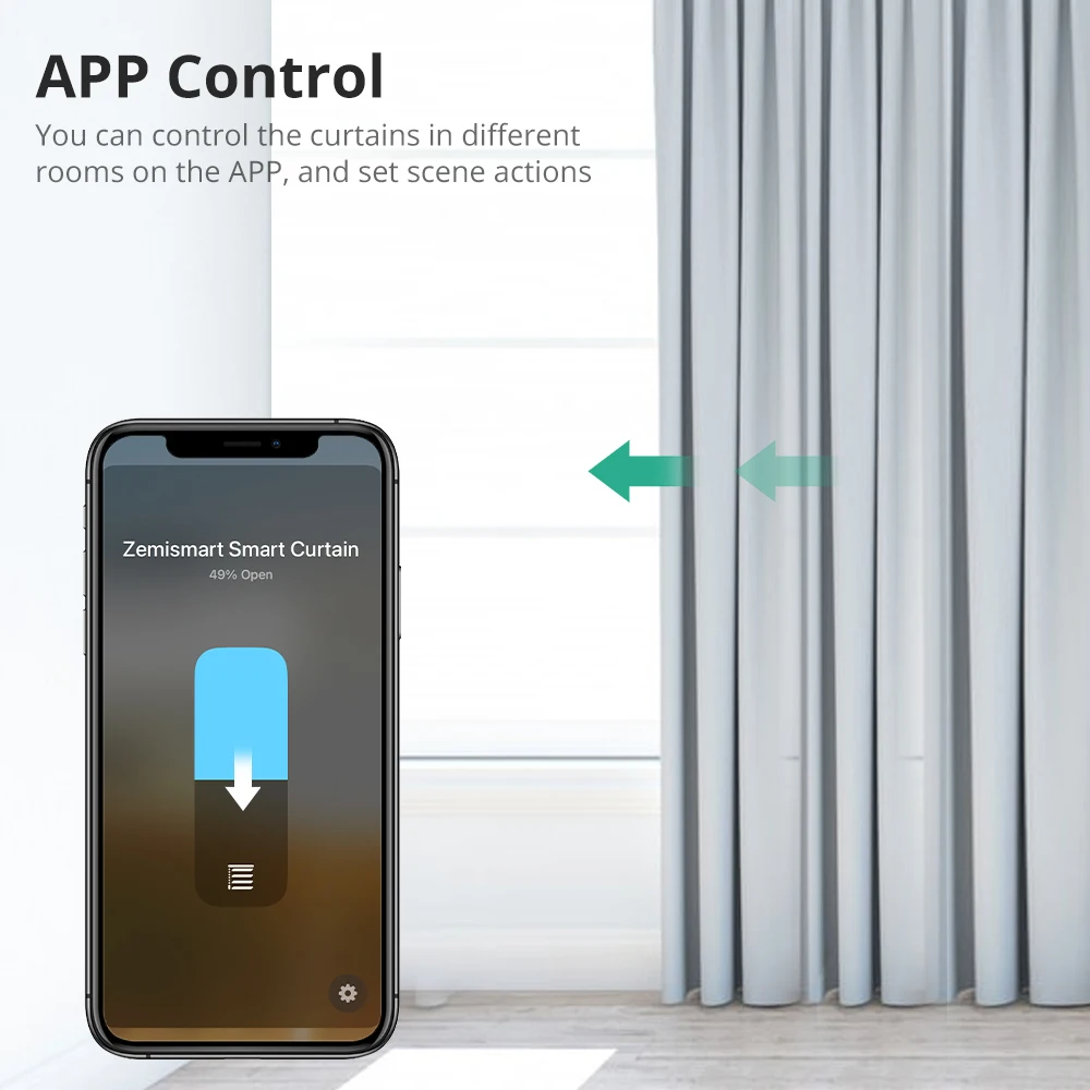 Zemismart Matter Over Thread Smart Curtain Motor Google Home App Samrtthings App Control Automatic Curtain System - Image 3