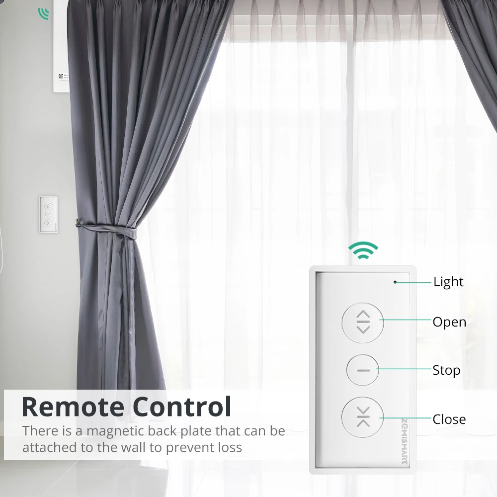 Zemismart Matter Over Thread Smart Curtain Motor Google Home App Samrtthings App Control Automatic Curtain System - Image 5