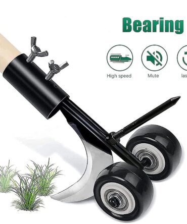 1pcs Stand-Up Manual Weed Puller with Wheels, Weed Hook, Roller Crack Weeder for Gardens, Lawns, Sidewalks, Driveways