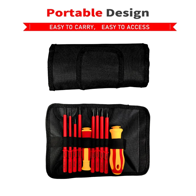 10 In 1 Interchangeable Blade 500V Insulated Screwdriver Set With Case Magnetic For Home Professional Electricians Repair Tools - Image 4