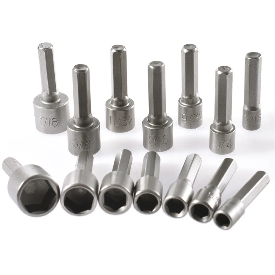 9pcs/14pcs sleeve set, forged from chrome vanadium steel, power tool accessories, metric and imperial electric wind batch sleeve - Image 4