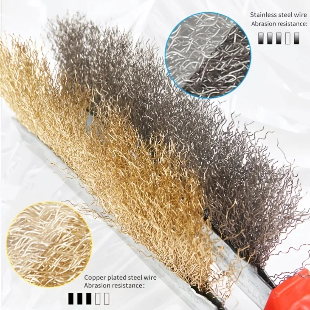 Steel Wire BBQ Grill Brush Wooden Handle Rust Removal Roller Cleaner for Barbecue Grates Polishing Tool - Image 4