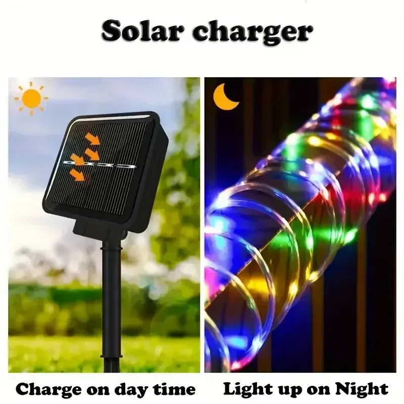 Solar Powered LED String Lights 8 Modes Outdoor Fairy Lights Garden Decoration Camping Tree Flower Garland Wedding Lighting Lamp - Image 4