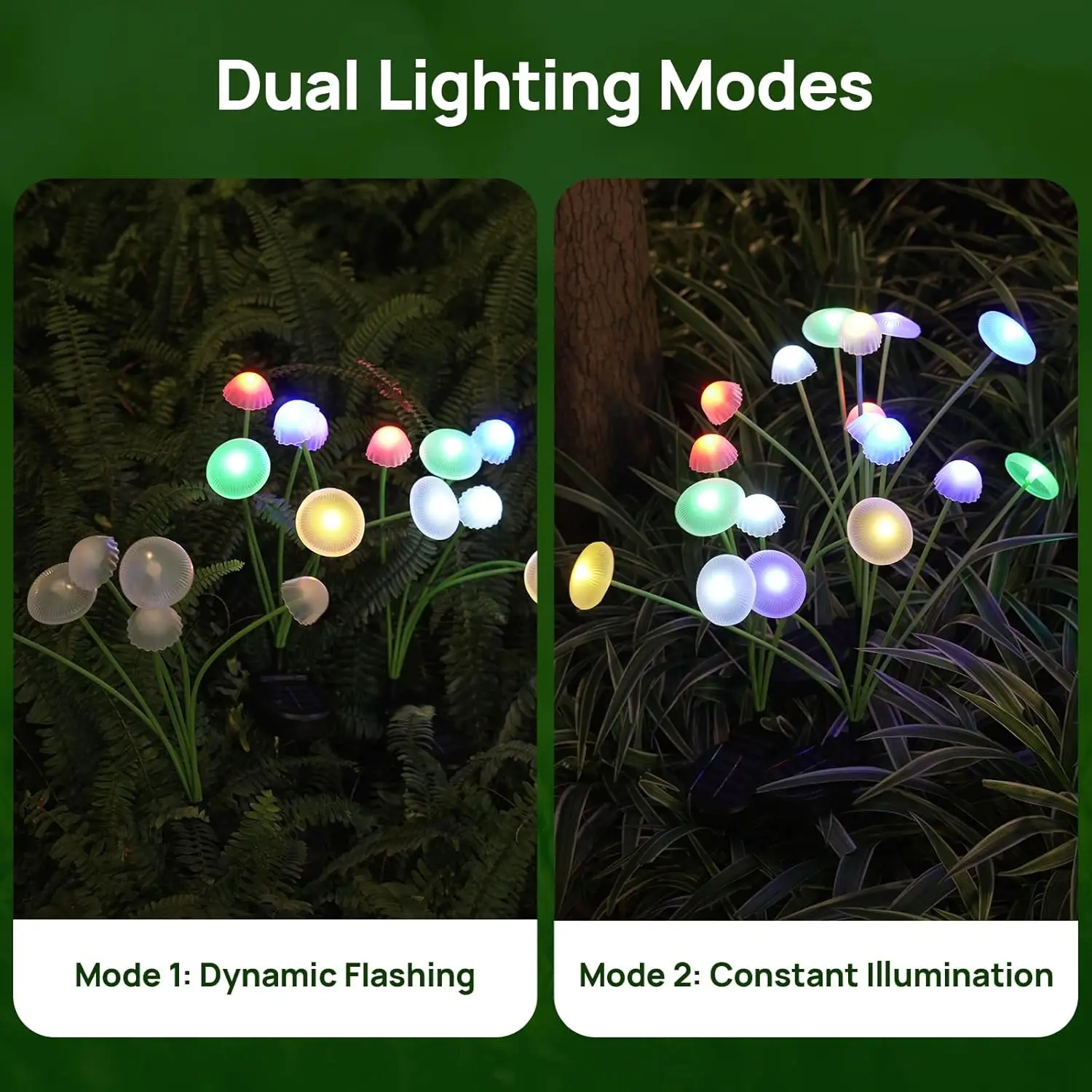Solar Garden Lights Dual Mode LED Solar Mushroom Lights Waterproof Decor Yard Patio Pathway Jellyfish for Garden Ambiance - Image 4