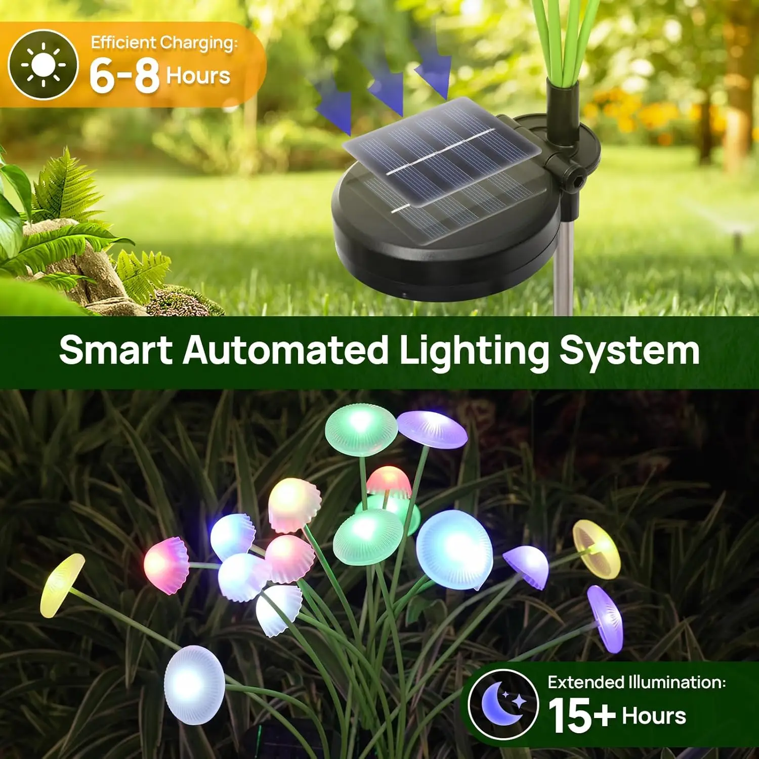 Solar Garden Lights Dual Mode LED Solar Mushroom Lights Waterproof Decor Yard Patio Pathway Jellyfish for Garden Ambiance - Image 5