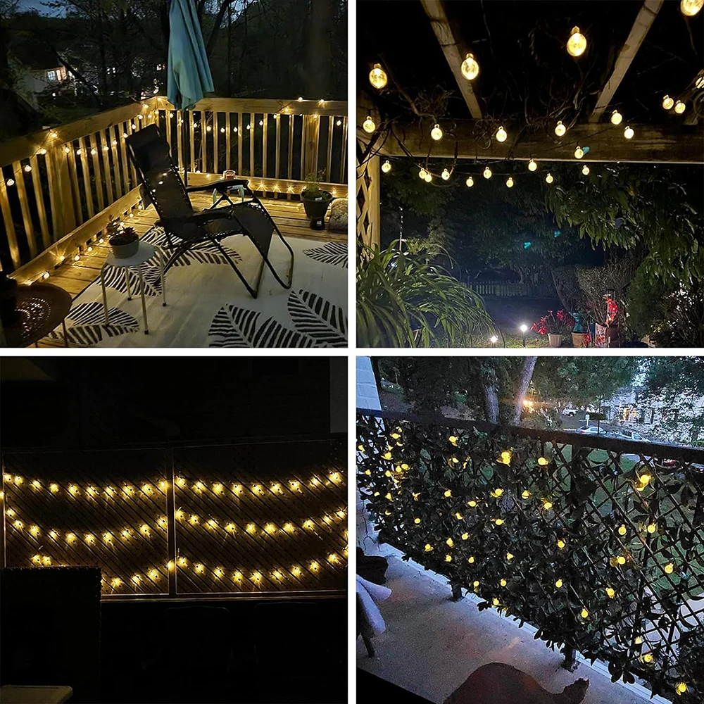 Solar String Lights Outdoor Bubble Ball Lighting String 8 LIghting Modes for Garden Wedding Birthday Holiday Theme Decoration - Image 6