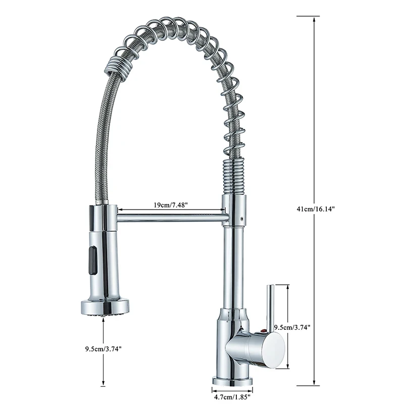 Spring Pull Down Kitchen Faucets Stream Spray Head Hot Cold Water Tap Stainless steel Rotation Kitchen Mixer Tap Crane - Image 5