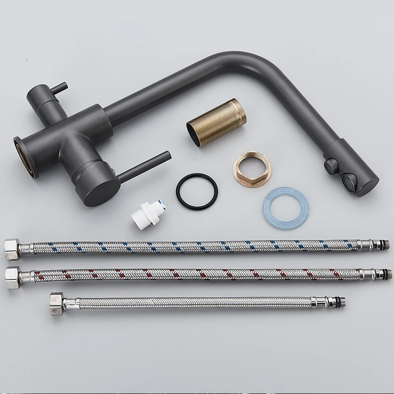 Black Grey Waterfilter Tap Kitchen Faucets Mixer Drinking Water Filter Kitchen Faucet Sink Tap Hot Cold Water Tap For Kitchen - Image 6