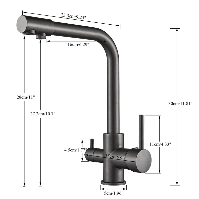 Black Grey Waterfilter Tap Kitchen Faucets Mixer Drinking Water Filter Kitchen Faucet Sink Tap Hot Cold Water Tap For Kitchen - Image 4