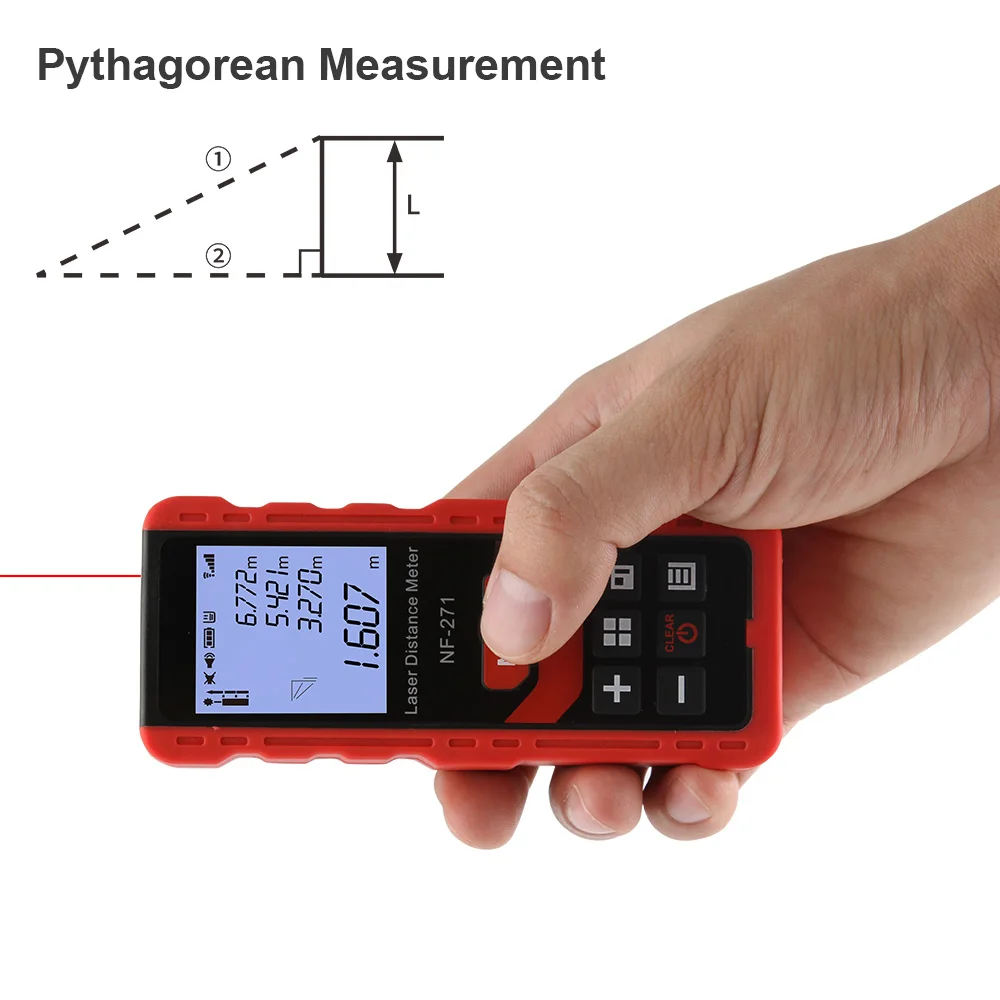 Noyafa NF-271 Laser Distance Meter 40M 80M Rangefinder Tape Range Finder Measure Device Digital Ruler Test Tool - Image 3