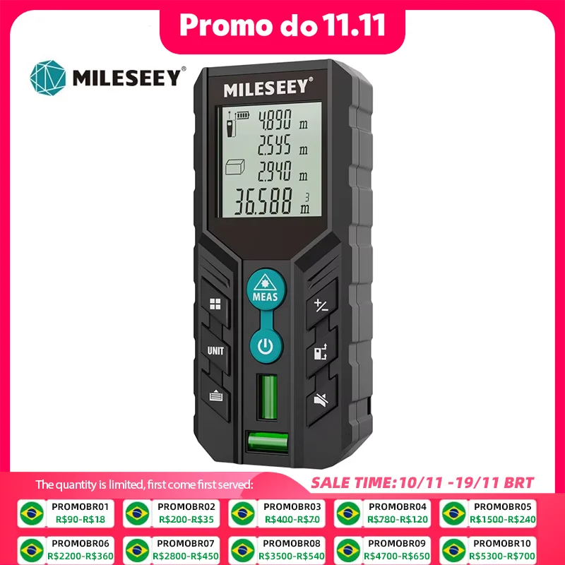 MILESEEY Laser Rangefinder D2 40M 60M 100M 120M Laser Tape Measure Double Horizontal Bubble Digital Roulette
