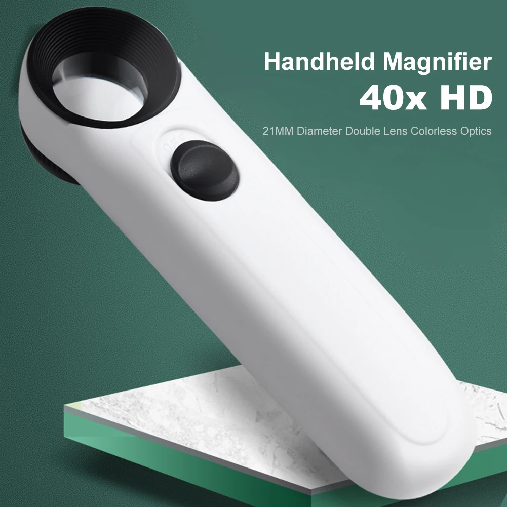 40X Handheld Magnifier Illuminated Jewelers Loupe Magnifier with Two LED Lights Jewelry Magnifier for Jewelry Identifying - Image 3