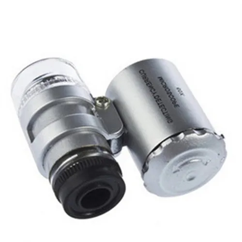 60x Eye Jeweler Loupe with LED UV Light Pocket Magnifying Glass Jeweler Magnifier Adjustable Focus Mini Microscope for Gem Coins - Image 5