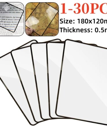1-30Pcs Magnifier 3X Magnifying Glass Page Large Sheet Magnifying Glass Book Magnification PVC Handheld Magnifier for Reading
