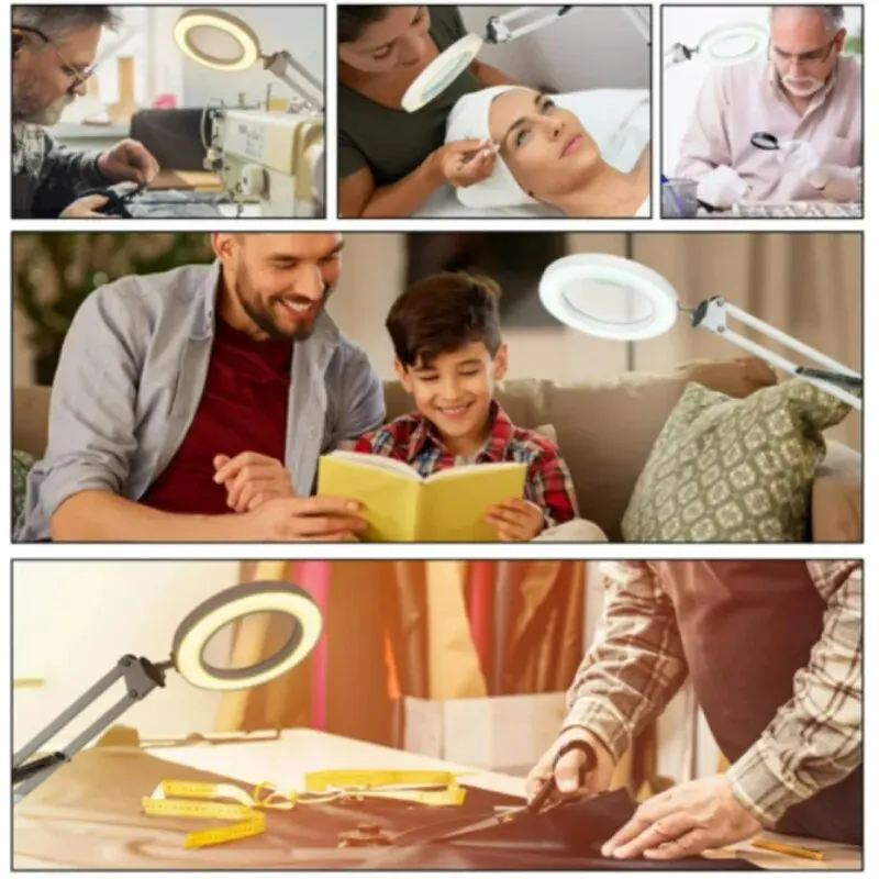 72LED 8X/10X NEW Illuminated Magnifier USB 3 Colors LED Magnifying Glass for Soldering Iron Repair/Table Lamp/Skincare Beauty - Image 6