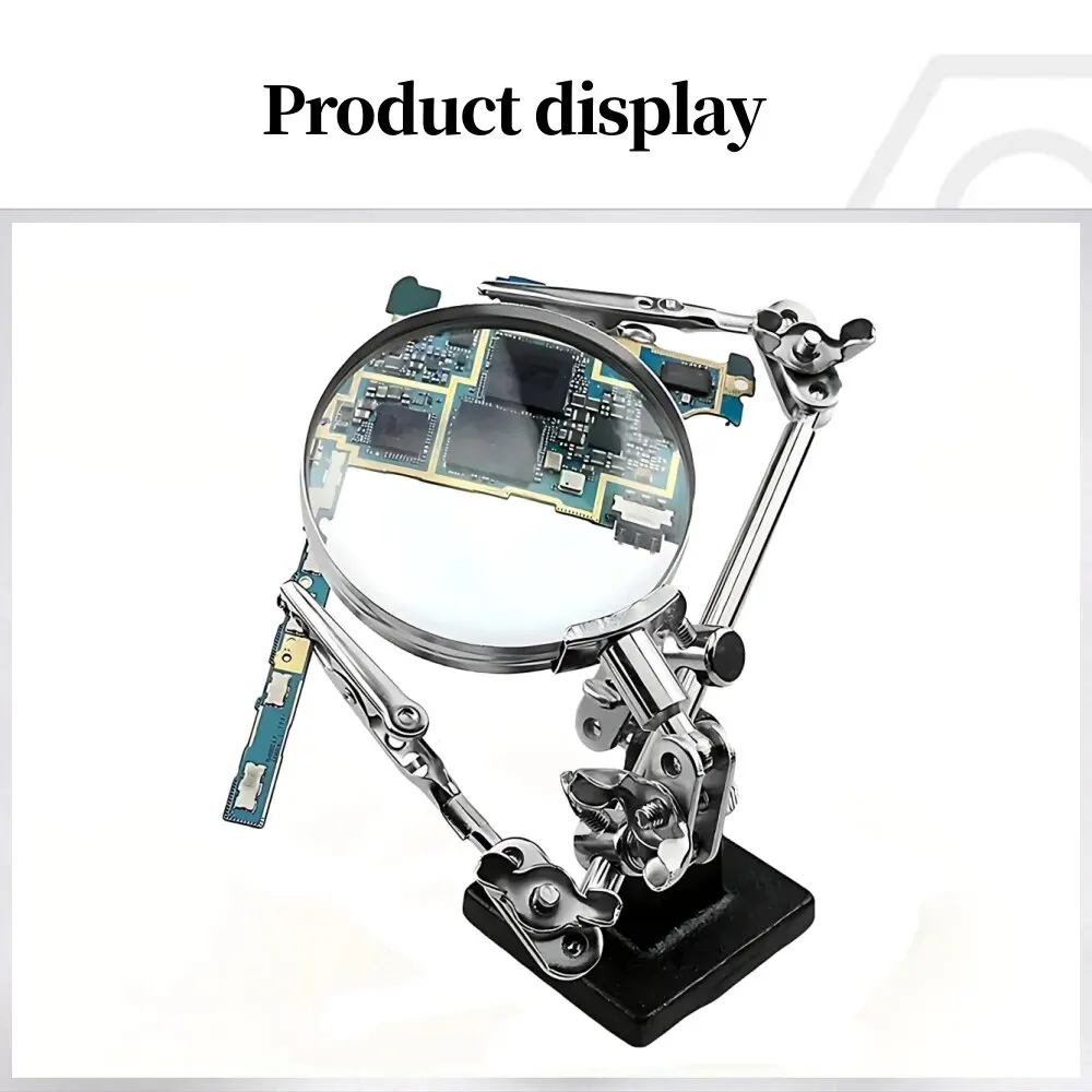 Welding Auxiliary Clip Magnifier Electric Circuit Board Repair Welding Iron Bracket Adjustable 5X Desktop Loupe - Image 3