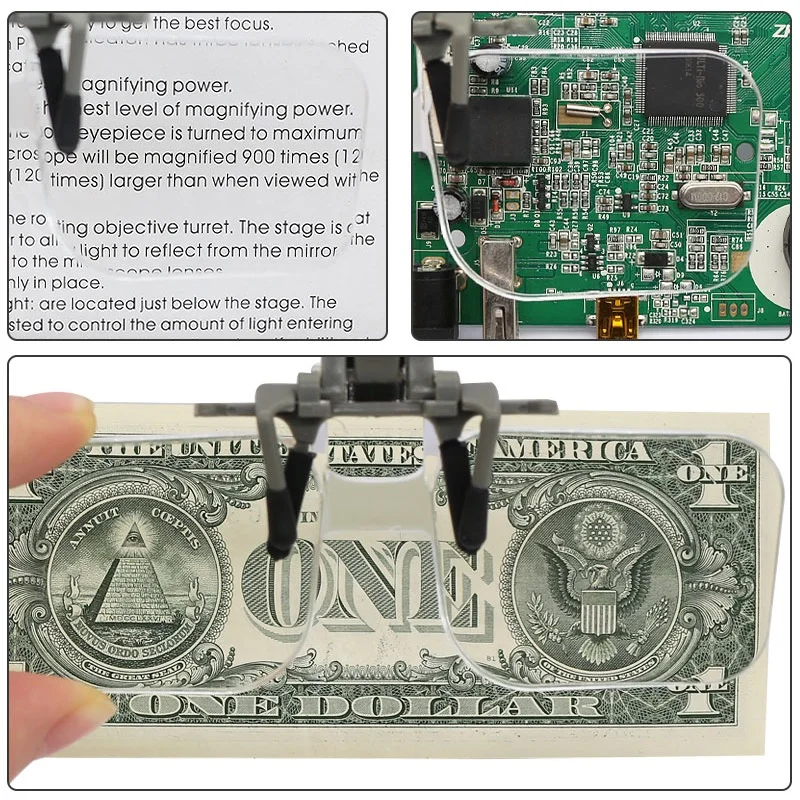 2X Reading Magnifying Glass with Clip Acrylic Glasses Magnifier Light-weight Embroidered Loupes Needlework Crafts Vision Aids - Image 5