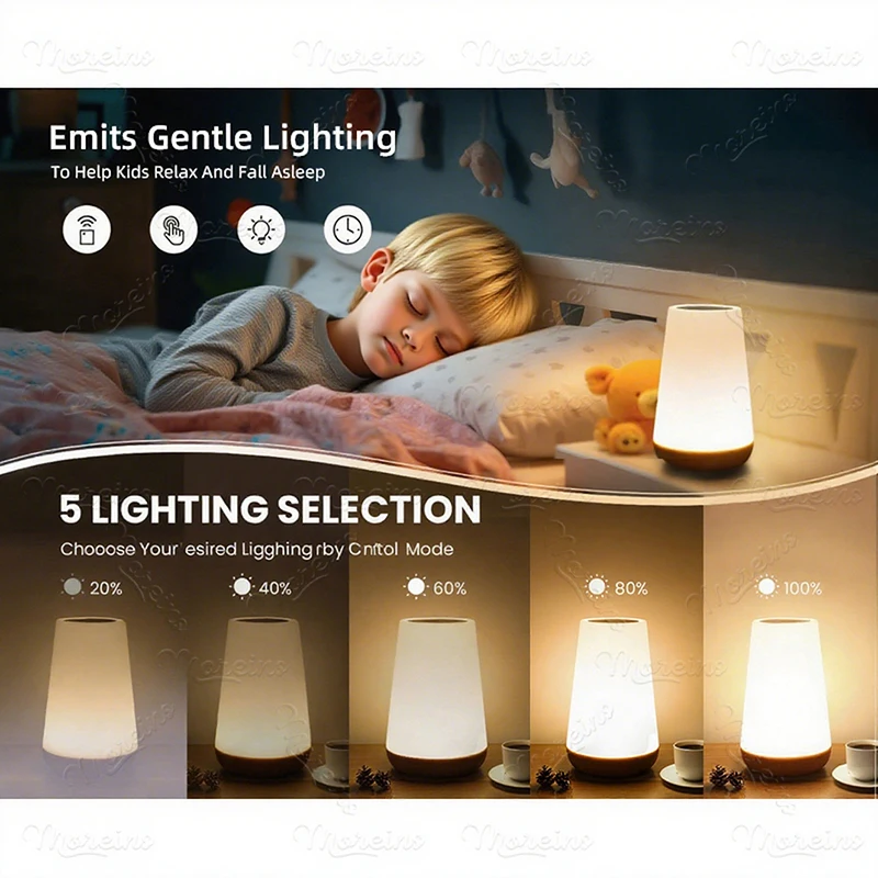RGB Remote Control 13 Color Changing Night Light Touch Dimmable Lamp Portable Table Bedside Lamps USB Rechargeable Night Lamp - Image 3