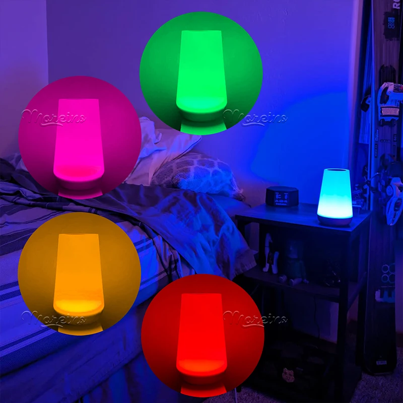 RGB Remote Control 13 Color Changing Night Light Touch Dimmable Lamp Portable Table Bedside Lamps USB Rechargeable Night Lamp - Image 5