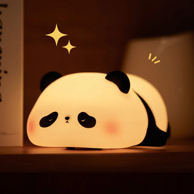 Panda LED Night Light Touch Sensor Cartoon Kid's Nightlights Silicone Child Holiday Christmas Gift Bedside Lamp Bedroom Decor - Image 5