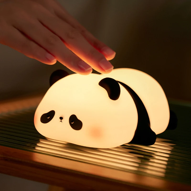 Panda LED Night Light Touch Sensor Cartoon Kid's Nightlights Silicone Child Holiday Christmas Gift Bedside Lamp Bedroom Decor - Image 4
