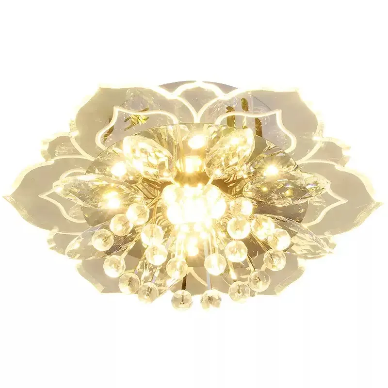 Creative LED Ceiling Light Crystal Flower Chandelier Bedroom Hallway Living Room Pendant Lamp Bedroom Kitchen Decoration Light - Image 4
