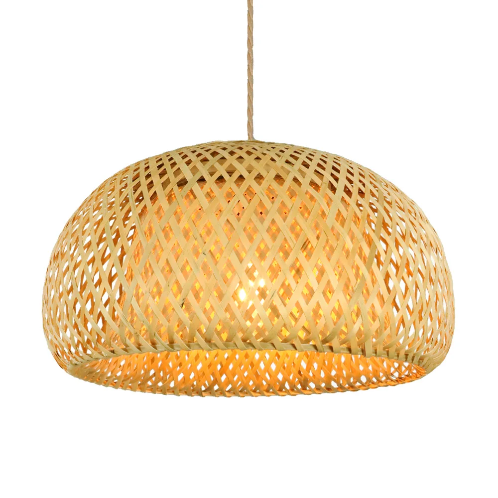 Bamboo Lantern 30cm Pendant Lamp Natural Rattan Wicker E27 LED Chandeliers Hand-Woven Lampshades Lighting Fixture Hanging Light - Image 6