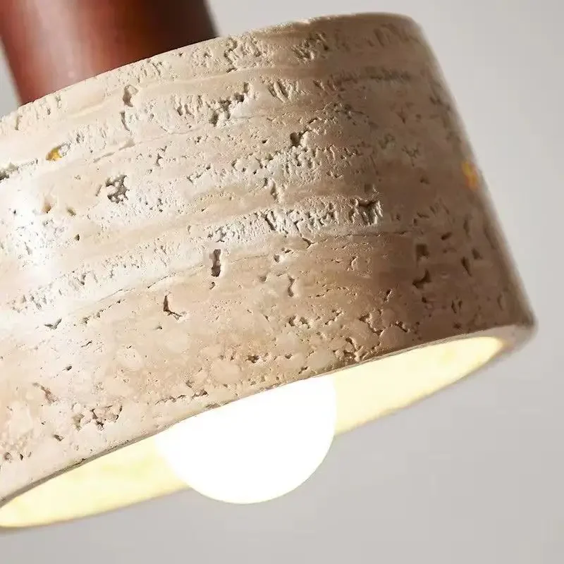 Modern Popular Wabi Sabi Travertine Droplight Over Dining Desk Kitchen Island Yellow Marble Restaurant Decor Pendant Lamp Bedsid - Image 6