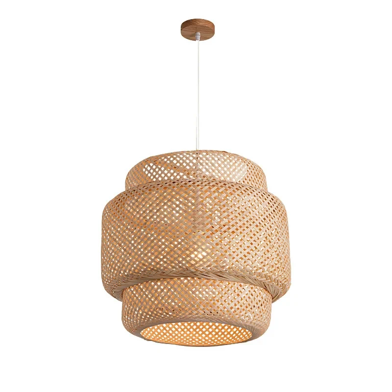 30cm Modern Bamboo Pendant Light Hand Woven Bamboo Art Chandelier Dining Room Lantern Chandelier Bedroom Dining Room Lamp - Image 3