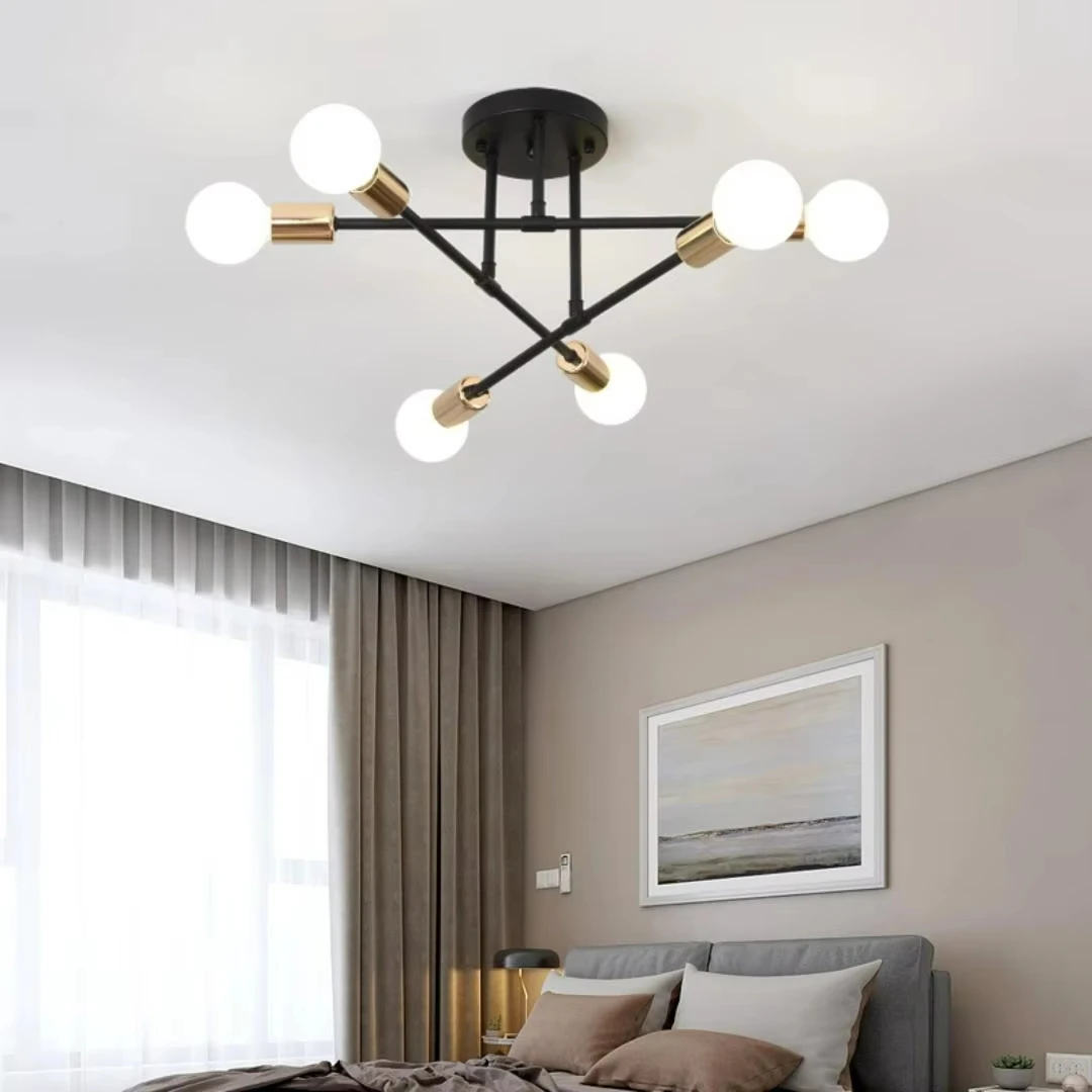 Nordic Minimalist Pendant Light Ceiling Lamp LED Chandelier Suitable for Bedrooms Living Rooms Black Gold Lighting Decoration - Image 5