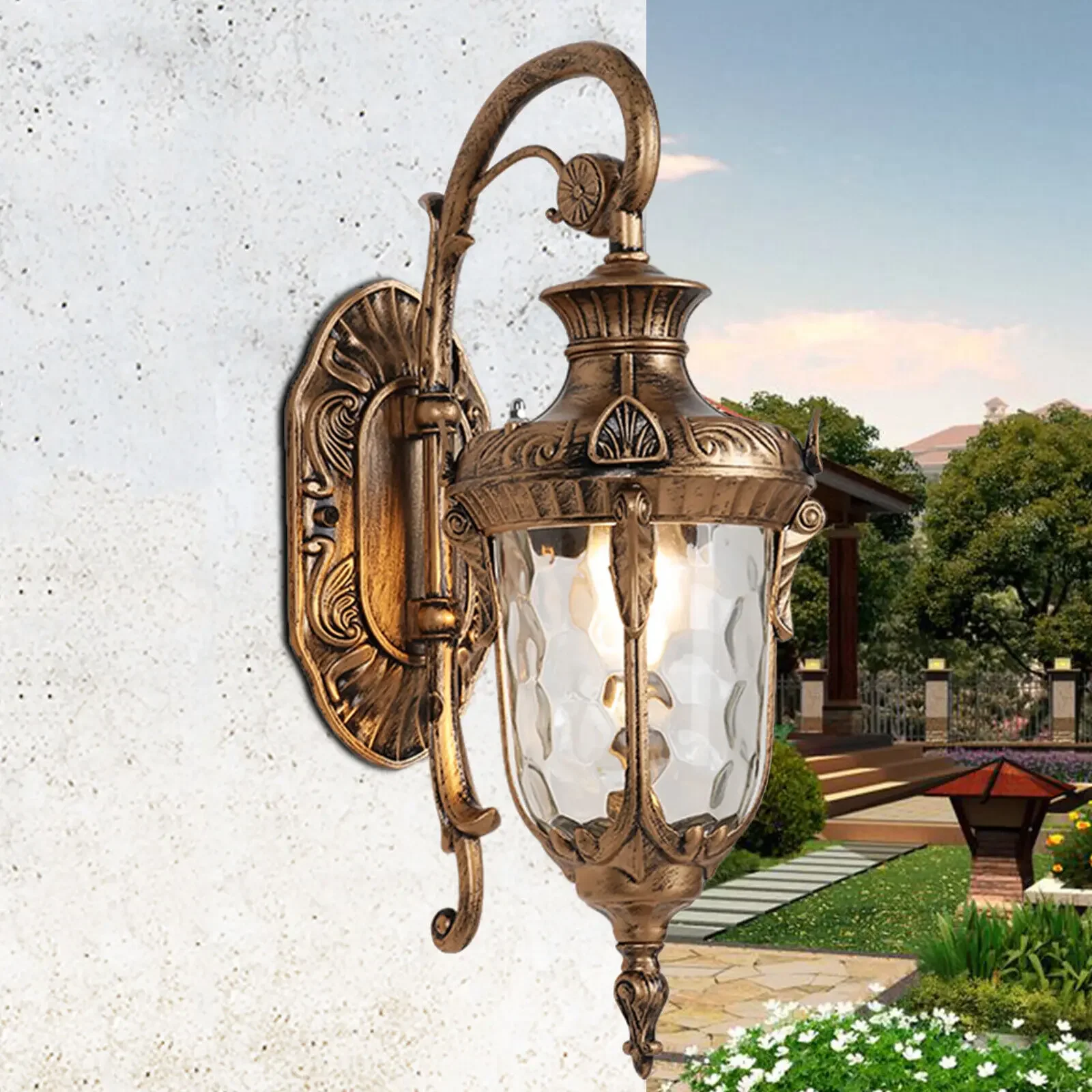 Decorative Outdoor Wall Sconces - Waterproof Porch & Exterior Lantern Lights for Garden Use - Image 4