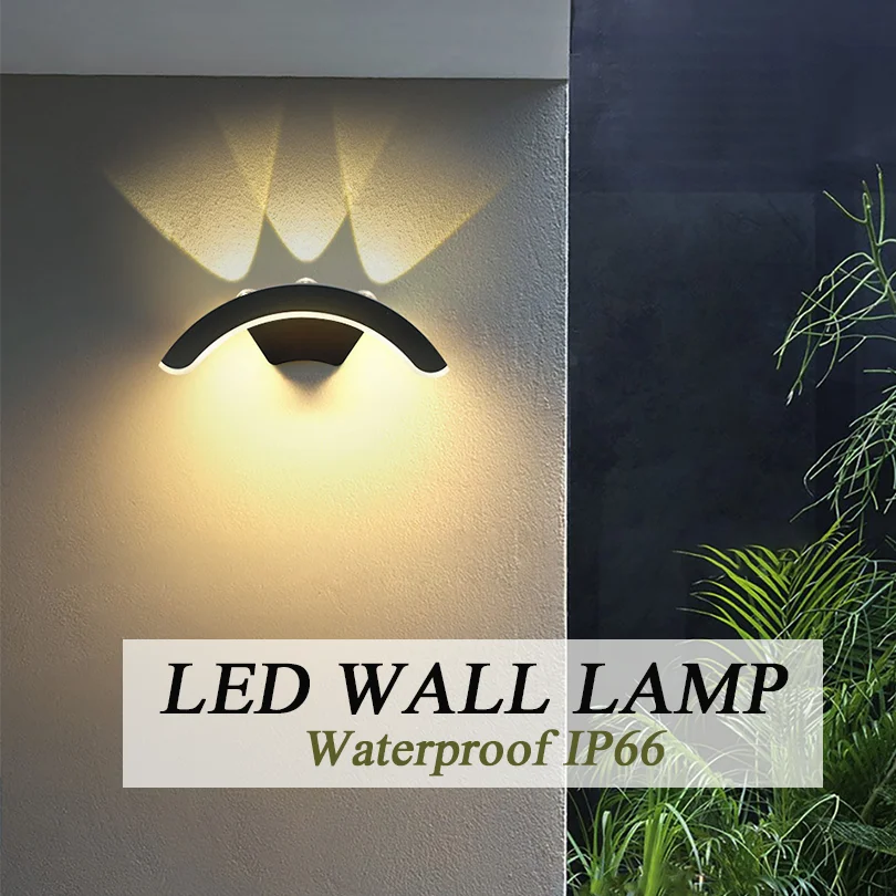 Waterproof IP66 Outdoor Wall Light 10W LED Wall Lamp Sconce Balcony Garden Decoration Lighting Lamp AC110V 220V