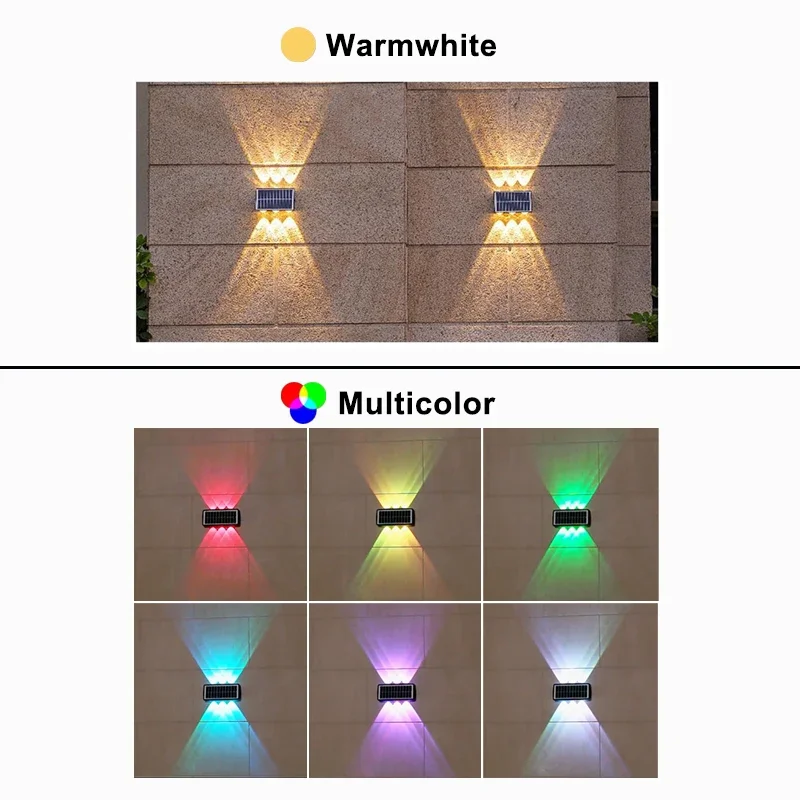 Solar LED Spotlight Outdoor Waterproof Upper Lower Lighting Porch Lights Solar Powered Streetlight for Balcony Courtyard Garden - Image 4