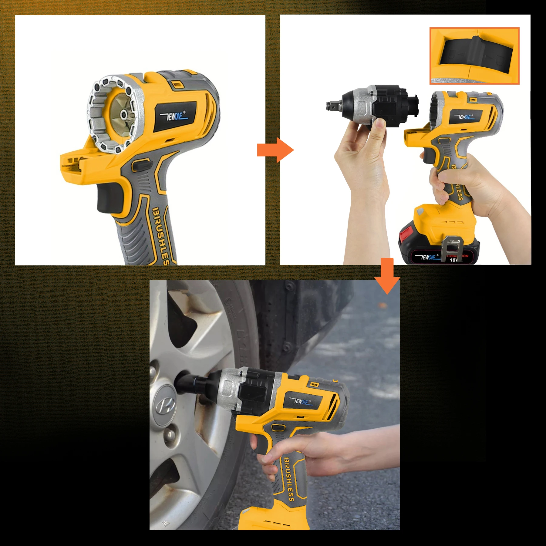 Brushless multifunctional 5-in-1 power tool combination set, a variety of accessories combination is very practical a good gift