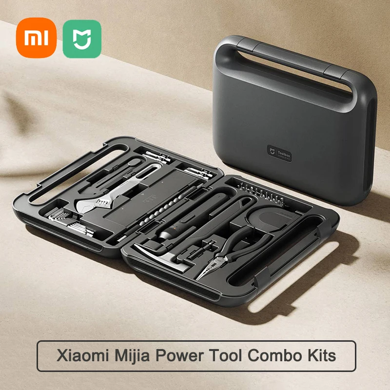 Xiaomi Mijia Power Tool Combo Kits Electric Screwdriver Self-lock Tape Measure Pliers Wrench Home Household DIY Hand Tool Kits