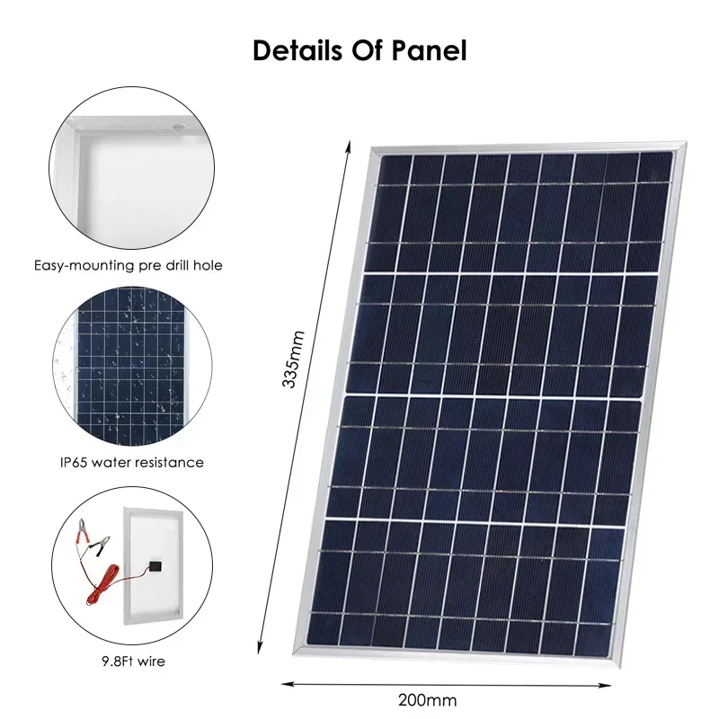 Outdoor Solar Panel 600W 12V Polycrystalline USB Power Portable Rechargeable Solar Cell Solar Generator for Home Lighting Camp - Image 5