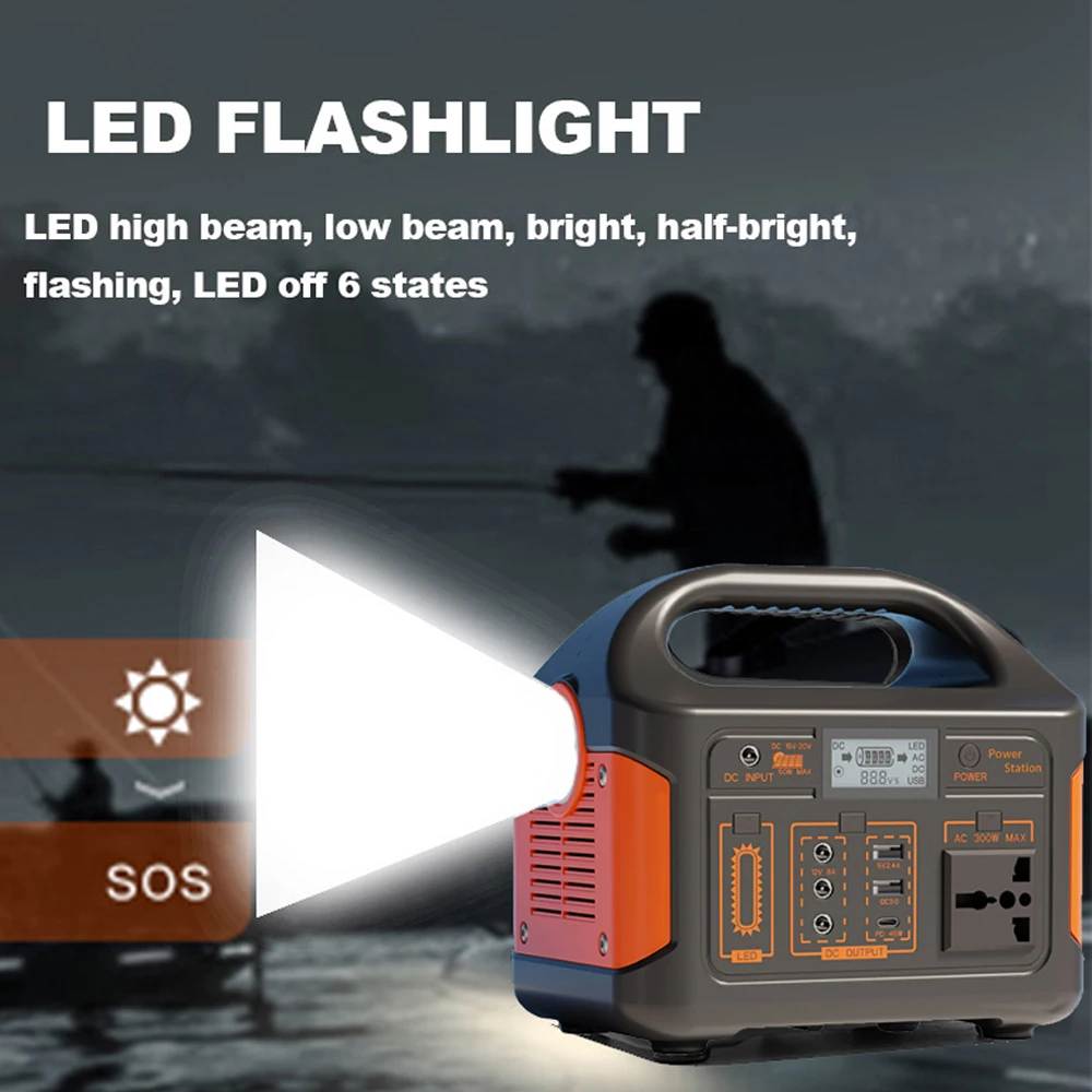 GaiaRay Portable Power Station 300W 500W 256Wh LiFePO4 Battery Outdoor Power Plant Solar Generator For Camping Emergency Energy - Image 4