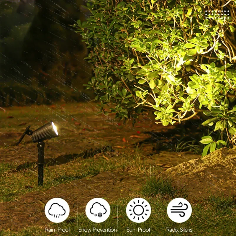 9 LEDs Solar Spotlights Outdoor IP65 Waterproof Spot Lights Brightness Adjustable for Garden Backyard Driveway Patio Decor - Image 3