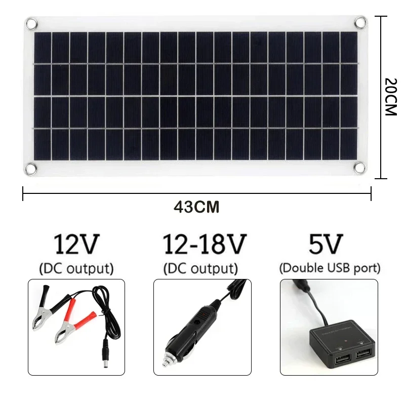 1000W Solar Panel 12V Solar Cell With 60A 100A Controller Solar Charge for Phone RV Car MP3 PAD Charger Outdoor Battery Supply - Image 3