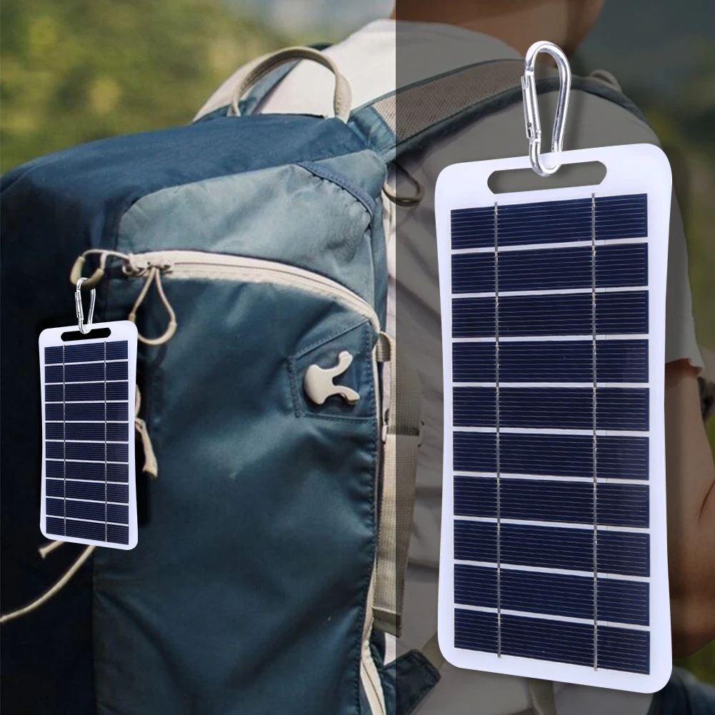 2W 5V Solar Charging Panel Waterproof Battery Charger Power Emergency Panel Phone Power Bank for Camping Backpacking Hiking - Image 3