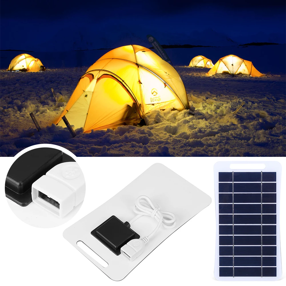 2W 5V Solar Charging Panel Waterproof Battery Charger Power Emergency Panel Phone Power Bank for Camping Backpacking Hiking - Image 5